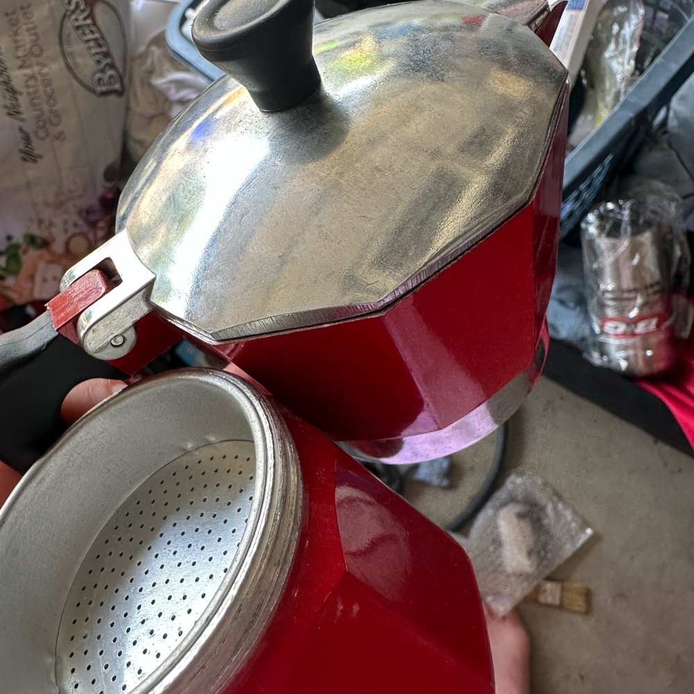 Red Stovetop Espresso Maker